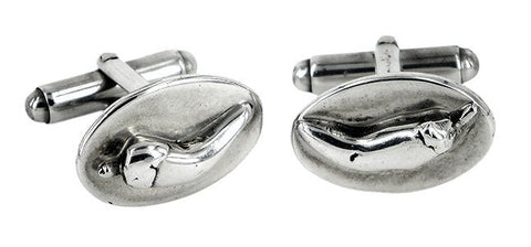 Chillies by Ali Alexander. Elegant cufflinks showcasing unique Australian design and refined style.
