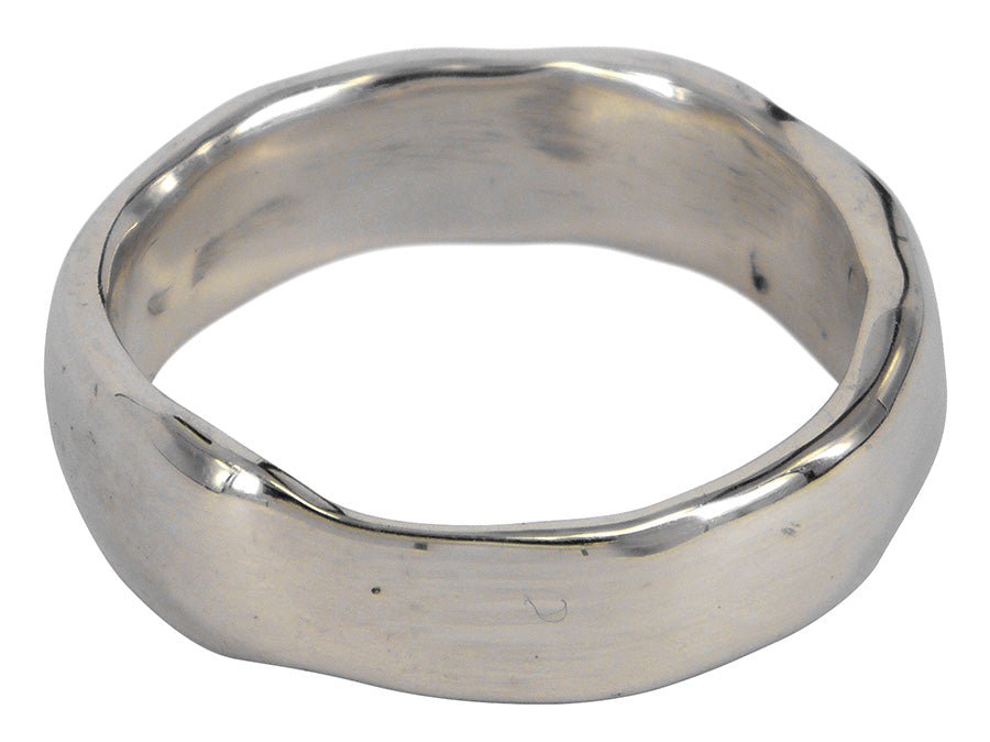 Boston men's wedding ring in 9ct white gold, handcrafted by Ali Alexander. A sleek and modern Melbourne-made design.
