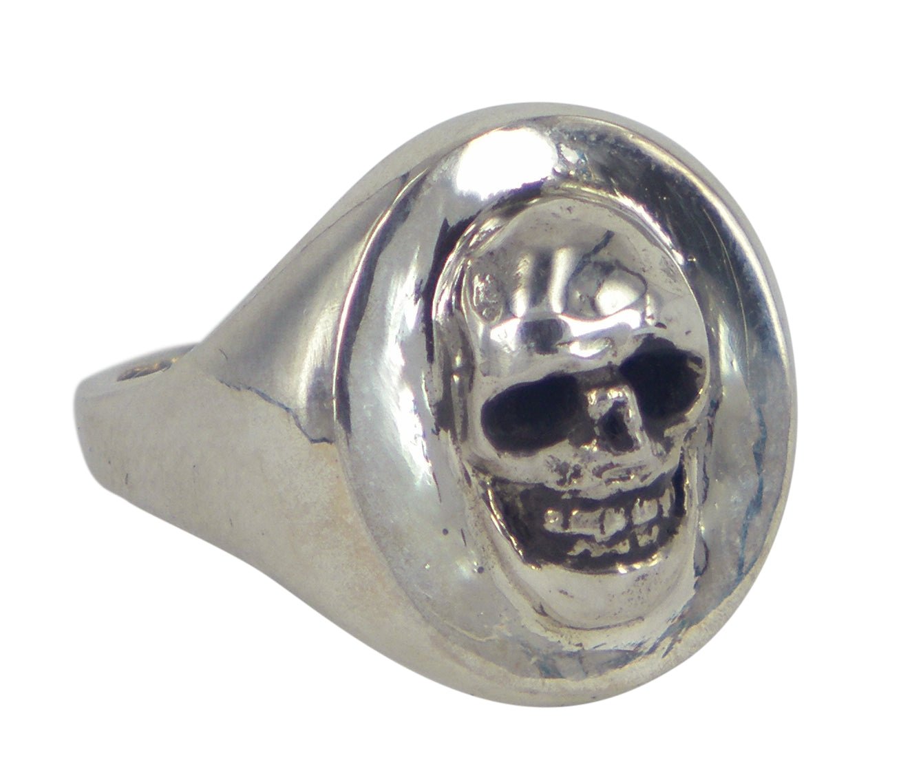 Classic Skull Signet Ring by Ant Hat, handcrafted in sterling silver, Melbourne-made gothic jewellery for men.