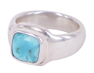 Square (Morenci Turquoise) by Sebastian Cilento. A beautifully crafted ring blending timeless design with Australian artistry.
