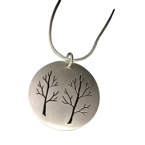 Large Double Pierced Tree pendant by Melissa Baldock. A striking pendant with exceptional craftsmanship, highlighting Australian handmade jewellery.
