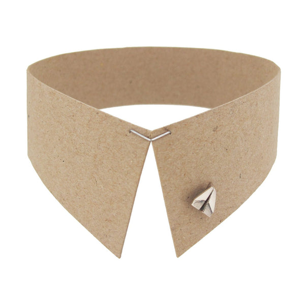 Handcrafted Paper Plane Lapel Pin by Victoria Mason, Australian-made novelty accessory with a whimsical design, perfect for formal or casual outfits.