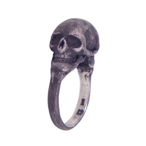 Meld Skull Ring by Ant Hat, sterling silver, handcrafted in Melbourne, gothic jewellery for men.