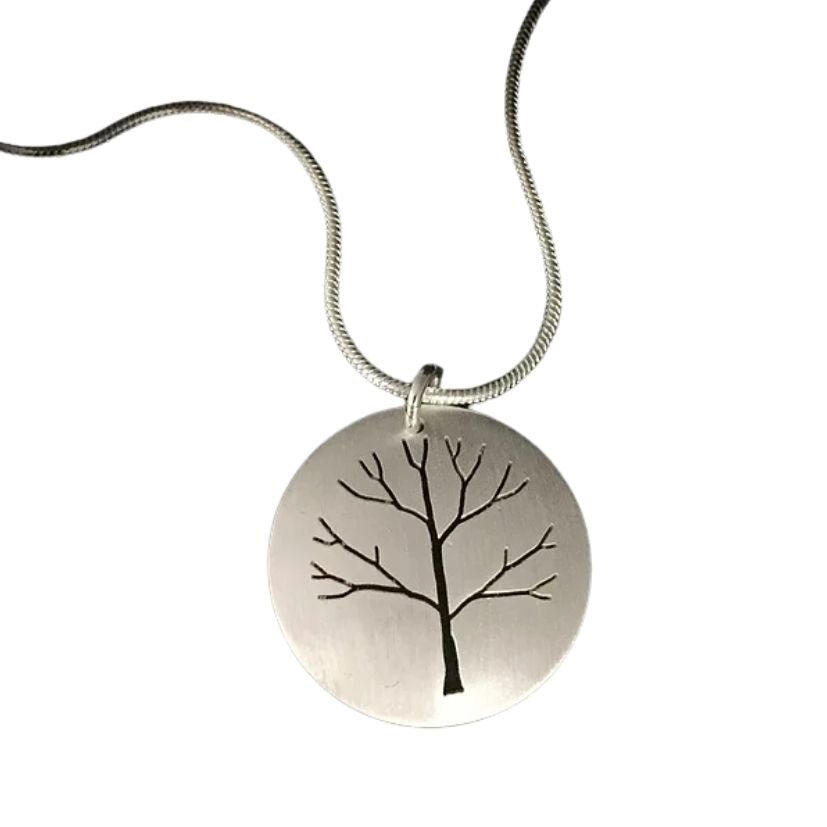 Medium Pierced Tree pendant by Melissa Baldock. A striking pendant with exceptional craftsmanship, highlighting Australian handmade jewellery.
