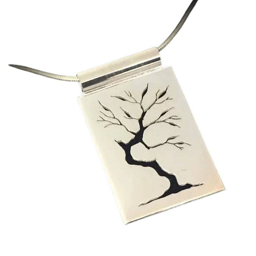 Pierced Bonsai by Melissa Baldock. A striking pendant with exceptional craftsmanship, highlighting Australian handmade jewellery.
