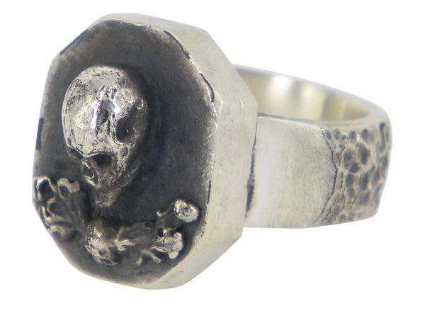 Logo Signet Ring by Unnon, sterling silver, handcrafted in Melbourne, gothic-inspired jewellery for men.