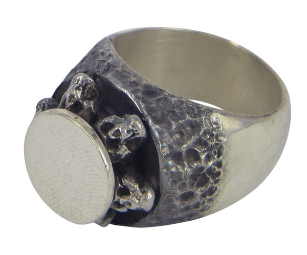 Rotunda Signet Ring by Unnon, sterling silver, handcrafted in Melbourne, gothic-inspired jewellery for men.