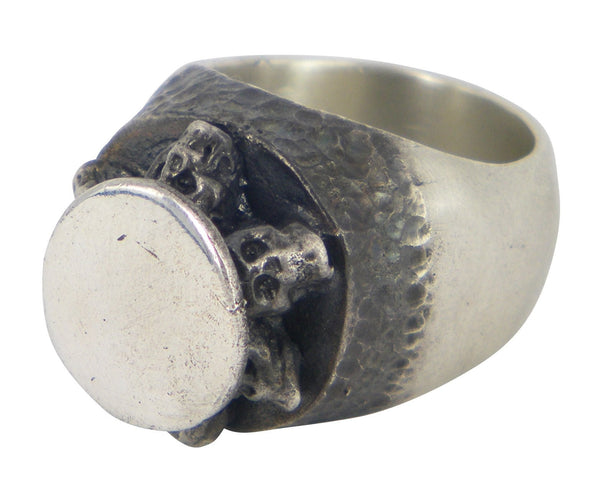 Rotunda Signet Ring by Unnon, sterling silver, handcrafted in Melbourne, gothic-inspired jewellery for men.