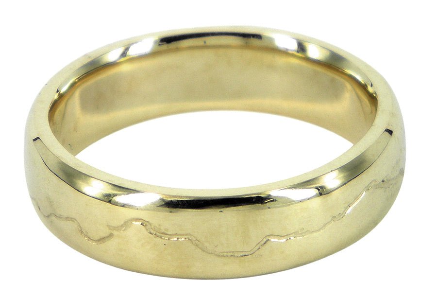 Coast 6mm men's wedding ring in 9ct yellow gold, designed by Danielle Sweeney. A Melbourne-made classic.
