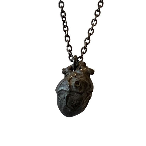 Heart (oxidised) pendant by Ant Hat. A striking pendant with exceptional craftsmanship, highlighting Australian handmade jewellery.
