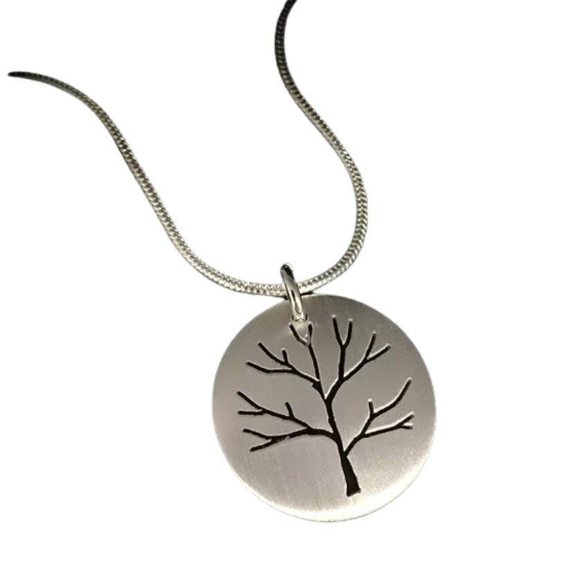 Small Pierced Tree by Melissa Baldock. A striking pendant with exceptional craftsmanship, highlighting Australian handmade jewellery.
