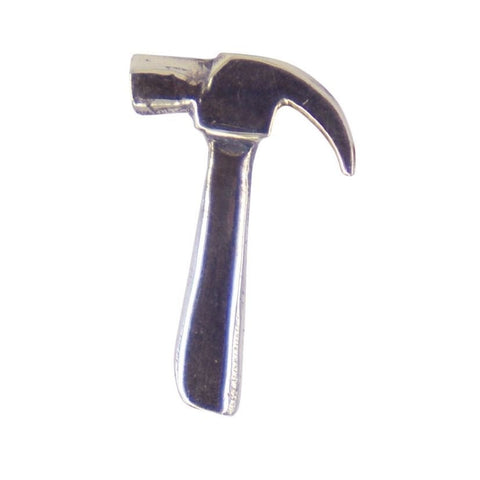 Handcrafted Hammer Lapel Pin by Victoria Mason, Australian-made with a playful and unique design perfect for suits, jackets, and casual outfits.